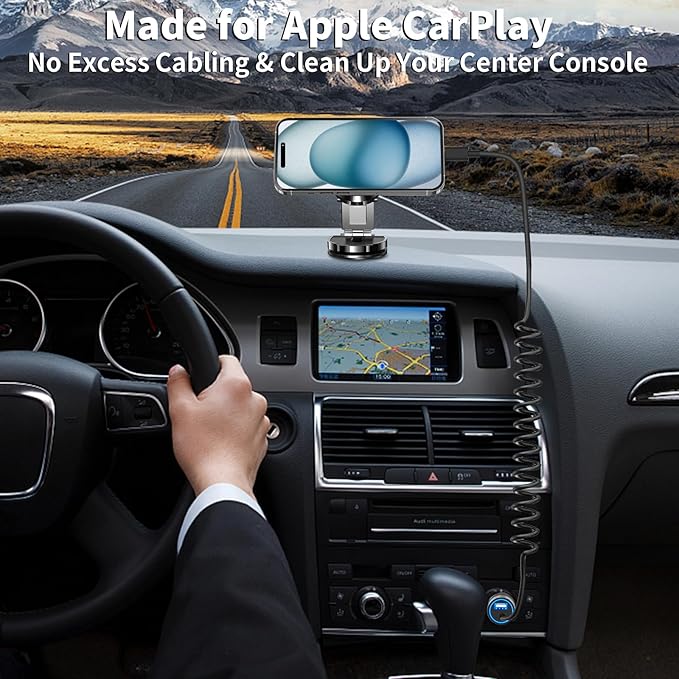 【Apple MFi Certified】iPhone 17 Car Charger Fast Charging, Caiinei 4.8A USB Power Cigarette Lighter USB C Car Charger + 6FT Type C Coiled Cord for iPhone 17/17 Air/17 Pro Max/16/15/Galaxy S25/S24/Pixel