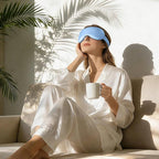 ZIMASILK Adjustable 100% 22 Momme Mulberry Silk Sleep Mask for Sleeping, Filled with Premium Mulberry Silk, Softest & Breathable Eye Sleeping Mask (Sky Blue)