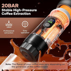 Portable Coffee Maker Espresso Machine Small Electric Battery Operated Coffee Cup Mini Espresso Machines Self-Heating Car Travel Espresso Pod Maker, 3-IN-1 Ground Coffee & NS Capsule Hiking Camping