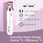Gurelax Facial Hair Remover, Hair Removal Epilator for Women, Plucker for Face, Lip, 2-in-1 Epilation System, All Ages and Skin Types,with Brush, Pouch