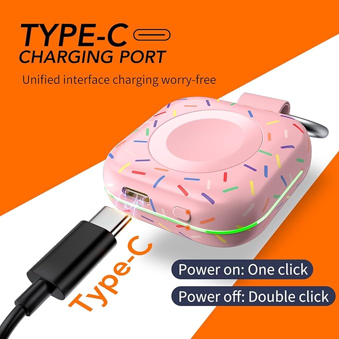 Portable Wireless Charger for Apple Watch 9,1200mAh Fast Charging iWatch Charger Keychain,Magnetic Wireless Travel Power Bank for Apple Watch Series11/ 10/9/8/7/6/SE/5/4/3/2/1/Ultra, Festival Gift