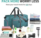 Dimayar 65L Travel Duffle Bag for Men Women - Foldable Duffel Bag with Shoes Compartment - Overnight Bags Waterproof & Tear Resistant(Green)