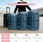 100L Travel Duffle Bag for Men, Urtala 32” Large Duffle Bag for Traveling with Shoe Compartment, Foldable Travel Duffel Bag for Men Women Waterproof & Tear Resistant (Light Blue, EXTRA LARGE, 100L)