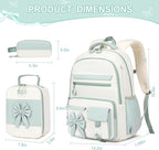 DIGOBAY Backpack for Girls, 3PCS Girls Backpack for School with Lunch Bag Pencil Case, Cute Kids Teens Bookbag for Kindergarten Elementary Preschool Middle School