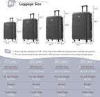 Merax Luggage Sets,Hardcase Suitcase with Bags,6 Piece Lightweight Carry on Luggagewith Double Spinner Wheels Lock,16+20+24+28 inches,charcoal