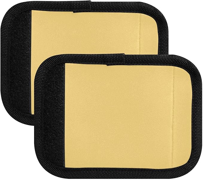 DOMIKING Light Yellow Luggage Handle Wraps for Suitcase Luggage Identifier Soft Luggage Tags Marker for Travel Bag Suitcase Luggage Covers Wraps Travel Accessories, 2 Pack