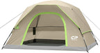 CAMPROS CP Camping Tent 2/4/6 Person, Waterproof Windproof Double Layer Dome Tent, Easy Setup with Large Mesh Windows & Wide Door for Outdoor Camping Backyard
