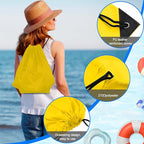PLULON 2Pcs Drawstring Bags Bulk Yellow Drawstring Backpack String Backpack Cinch Sack Sport Gym Backpack Bags for Yoga Traveling Outdoor Sports
