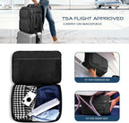 Travel Backpack, Extra Large Travel Backpack, TSA 18.4 inch Laptop Bag Flight Approved, Lightweight Business Luggage Bag, Gifts for Men Women, Black
