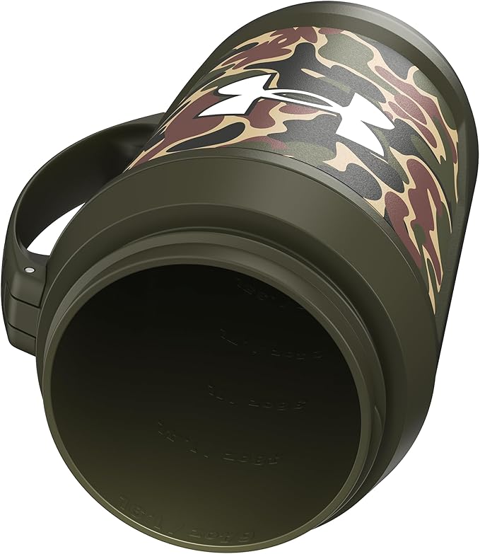 Under Armour Insulated Water Bottle with Handle & Fence Hook, Half Gallon Sports Water Jug, Leak-Resistant & BPA-Free for Baseball, Football & Gym - Green Hyper Camo, 64oz