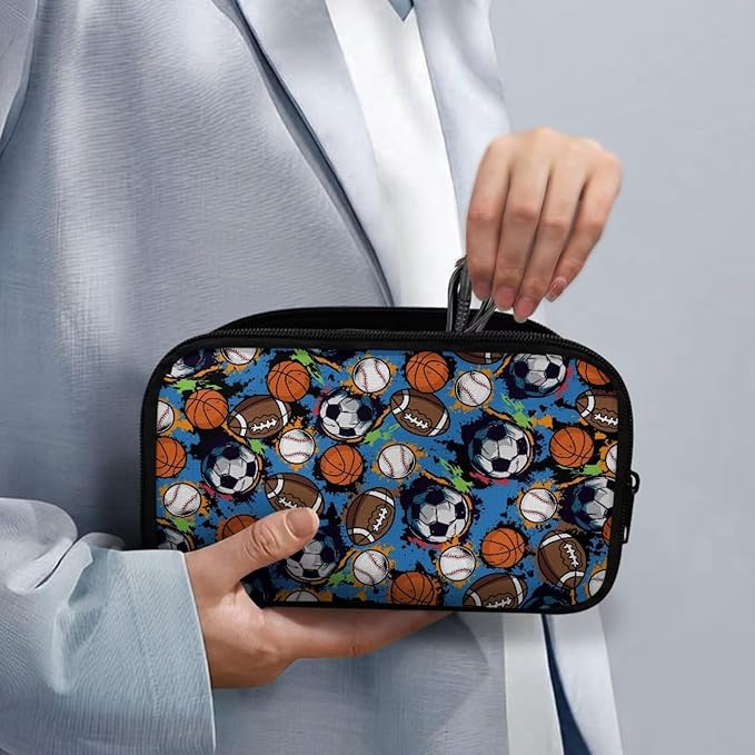 Soccer Travel Cord Organizer Cases Electronics Organizers Travel Case Large Tech Pouch Storage Bag Travel Bag Cable Organizer fits Phone Earphone Charger SD Card