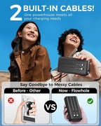 51000mAh Portable Charger with Built-in USB-C & Lightning Cables, 22.5W Fast Charging Power Bank, High Capacity Battery Pack for iPhone, Samsung, Android, Travel, Camping
