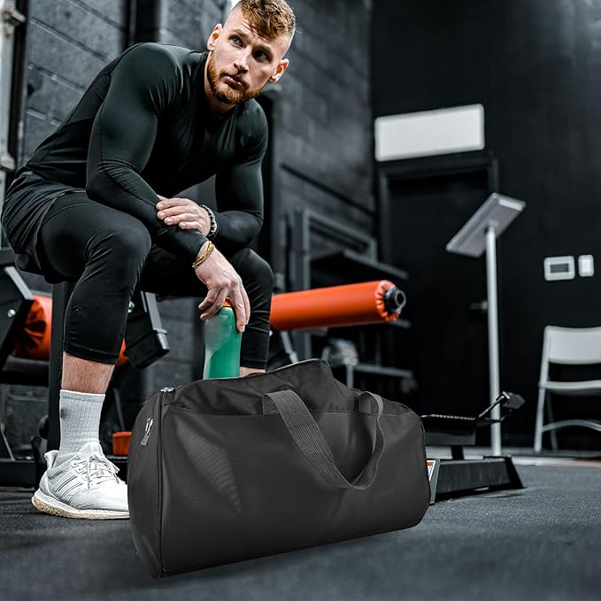 C&F BOGMOST Travel Duffel Bag Large Foldable Waterproof Gym Bag for Gym Beach Swim Bag Men Women Duffle Bag Lightweight Oxford Cloth Sports Bag -Orange