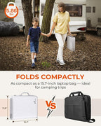 Sportneer Camping Table: Adjustable Height Small Folding Table 23.6" L x 15.7" W 4 Height with Mesh Layer - Compact & Portable Camping Essentials for Outdoor Camp Garden Picnic BBQ Dining Cooking