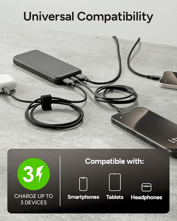 Mophie powerstation prime10 - Portable Power Bank with 10,000mAh Internal Battery, 18W USB-C PD Fast Charging, Charge 3 Devices Simultaneously, LED Power Indicator, Shamrocks