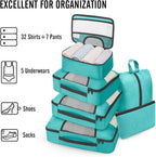 Veken 8 Set Packing Cubes for Travel Essentials, Suitcase Organizer Bags in 4 Sizes, Carry-On Luggage Accessories with Large Laundry & Hanging Toiletry Bag, Must-Have for Airplane, Road Trip & Camping