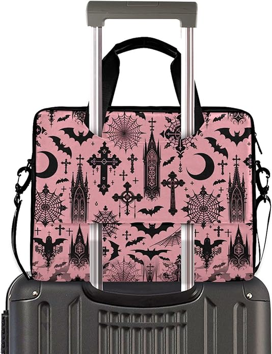 MNSRUU Laptop Bag for 15.6 inch Black Gothic Bats