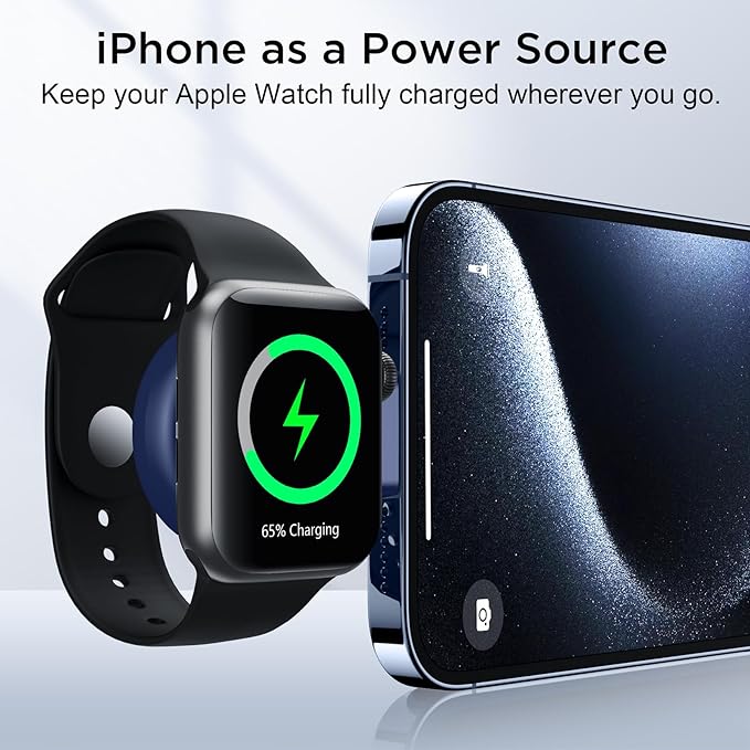 2025 Upgrade for Apple Watch Charger,Magnetic Portable iWatch Charger USB C&USB A Fast Wireless Charging Travel Battery Charger for iWatch Ultra2/Ultra/SE2/SE Series 10/9/8/7/6/5/4/3/2/1