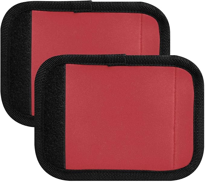 DOMIKING Red Luggage Handle Wrap Soft Luggage Identifiers for Suitcase Markers Grip for Travel Bag Luggage Suitcase Covers Wraps Travel Accessories, 2 Pack