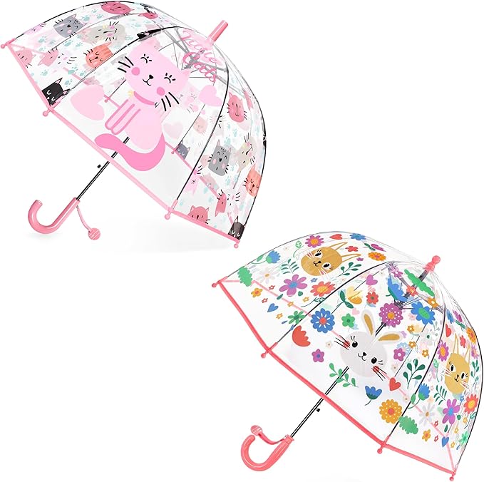 Kids Clear Umbrella for Rain Dome Bubble Umbrellas Windproof for Kids Boys and Girls