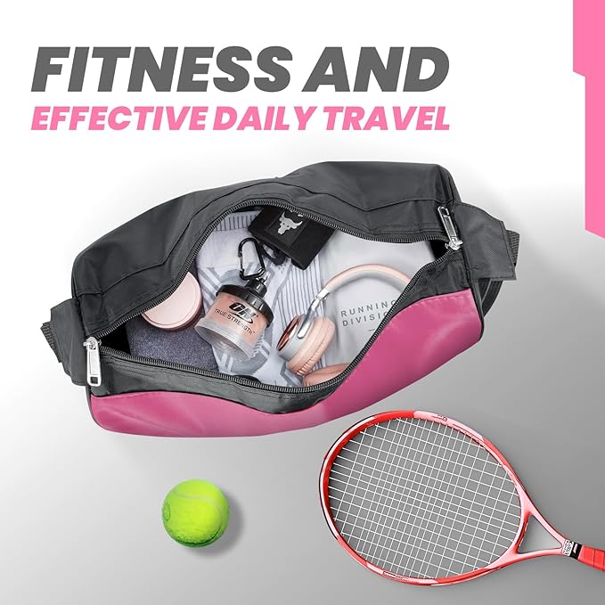 C&F BOGMOST Small Travel Duffel Bag Foldable Waterproof Gym Bag for Gym Beach Swim Bag Men Women Duffle Bag Lightweight Oxford Cloth Sports Bag-Pink