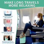 Travel Foot Rest for Airplane & Office - Portable Under Desk Foot Stool, Relieves Back & Knee Pain, Comfort for Long Flights, Cars, Subways & Trains (Green)