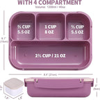 shell and turtle Bento Box Adult Lunch Box, Lunch Containers for Kids Girls Boys with 4 Compartments, Lunchable Food Container with Utensils, Sauce Jar, Muffin Liners, 40 Oz/5 Cup, Dark Purple
