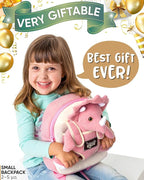 Naturally KIDS Pink Triceratops Toy, Triceratops Stuffed Animal for 2 3 4 5 Year Old Girl, Stuffed Dinosaur for Girls, Pink Toddler Backpack