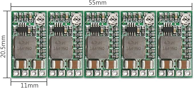 DROK Buck Converter 12V to 5V 10pcs, Mini DC Adjustable Voltage Regulator 4.5-24V to 5V, Step Down Converter 3A