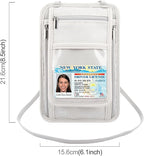 Travel Neck Wallet with RFID Blocking Passport Holder, RFID Blocking Stash Neck Wallet, Neck Storage Bag for Keeping Credit Cards & Travel Documents Safe & Small Change (Ash Gray)