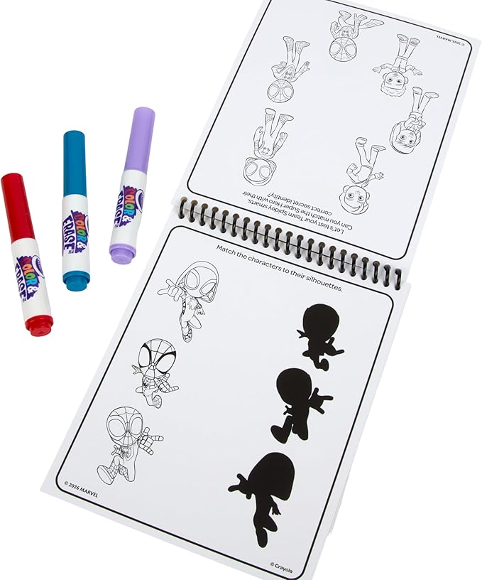 Crayola Color & Erase Reusable Activity Pad - Spidey and His Amazing Friends, Erasable Coloring Pages, Spiderman Toy for Toddlers, Travel Activity