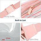 Packism Clear Fanny Pack Stadium Approved - Plus Size 35-51 inches Adjustable Strap Clear Belt Bag for Women Men Transparent Waist Bag for Concerts, Sporting Events, Pink