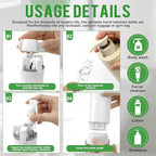 4 in 1 Travel Dispenser Bottle,Leak Proof Refillable Bottles Store Shampoo, Lotion and More,Transparent with Scale, Easy Squeeze Use, Lightweight & Portable Perfect for Travel,Gym,Camping (White)