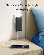 VRURC Portable Charger Power Bank - 10000mAh Fast Charging PD 20W with Wall Plug Slim Portable Charger Built in Cables USB C Portable Phone Charger Travel Accessories -Black(1 Pack)