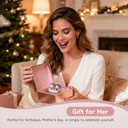 Kinglucky Clip-On Open Ear Earbuds with Detachable Diamond Earrings, Bluetooth 5.4 Open Ear Wireless Headphones for Women, 40H Playtime, Comfortable Small-Ear Fit, Rose Gold