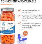 LYSIAN Soft Foam Ear Plugs for Work and Shooting, 38dB SNR Noise Reduction Earplugs, 60 Pairs Disposable Earplugs for Industrial Noise, Travel, Sleep and Snoring, Orange