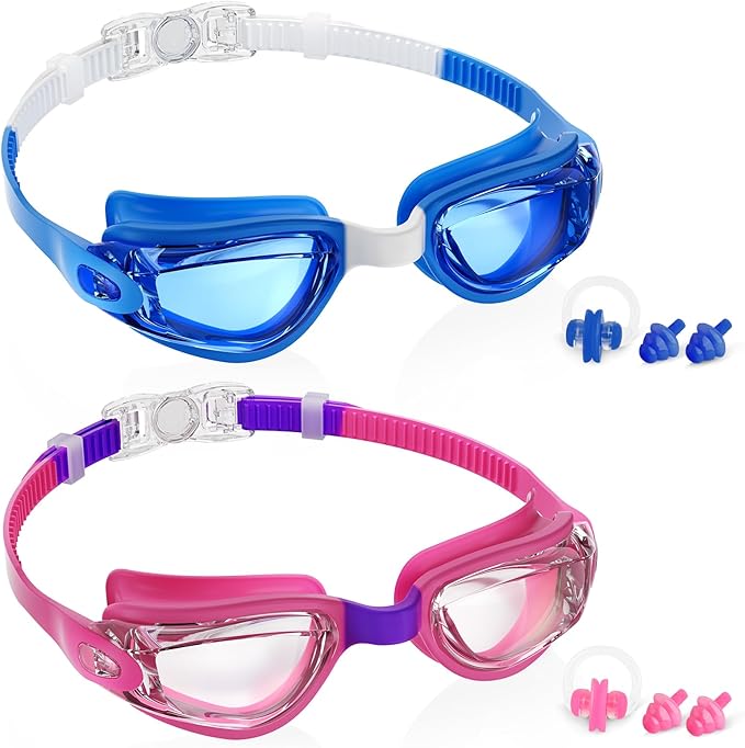 Aegend Swim Goggles for Kids Youth 3-14 Anti-Fog Anti-UV Comfort Fit Goggles for Swimming