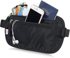 Money Belt Passport Holder for Women Men - Secure Hidden Travel Wallet Fanny Pack with RFID Blocking