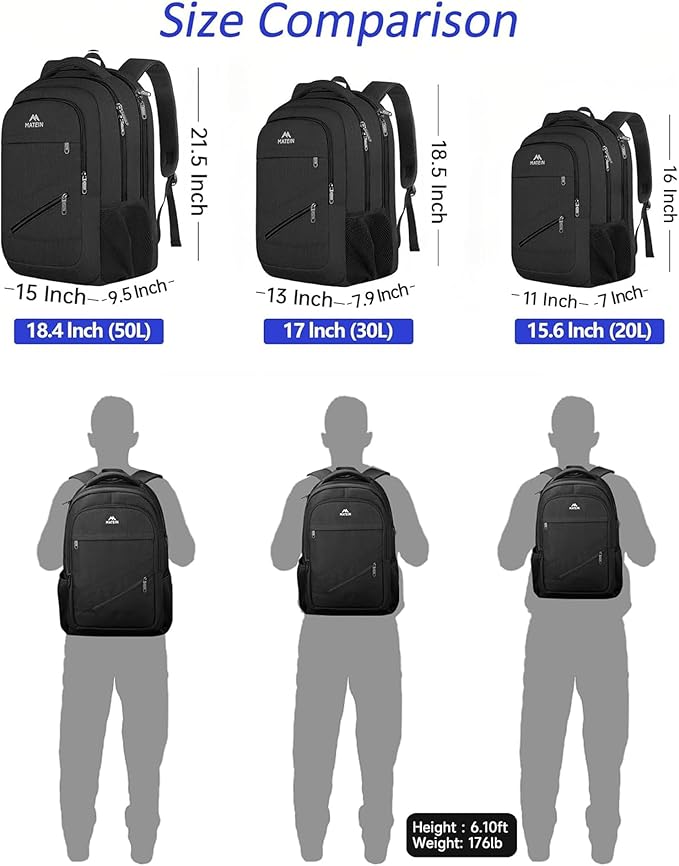 MATEIN 17 Inch Work Laptop Backpack, Large College Computer Bookbag with TSA Laptop Compartment, Water Resistant Business Travel Backpack with Anti Theft Pocket, Graduation Gifts for Men Women