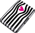 ELFISH Mini RFID Aluminum Wallet Credit Cards Holder Business Card Case Metal ID Case for Men Women (Eye heart)