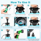 Vevitts Portable Pressure Sprayer Shower 5L for Camping with 7 Spray Modes, Hand Press Camping Shower with Hose and Shower Head, Hiking Traveling Shower Garden Sprayer Pet Shower Blue