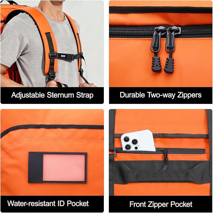 MIER Water Resistant Backpack Duffle Heavy Duty Convertible Duffle Bag with Backpack Straps for Gym, Sports, Travel