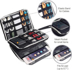 BUBM Double Layer Electronics Organizer, Travel Gadget Bag for Cables, Memory Cards, Flash Hard Drive and More, Fit for iPad or Tablet(up To 9.7")--Large, Gray