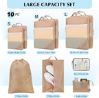 PFEYRPK Lightweight Compression Packing Cubes for Suitcases, Compressible Expandable Travel Packing Organizer with Clear Toiletries and Backpack Bag, Travel Essentials for Carry on Luggage 7 Set