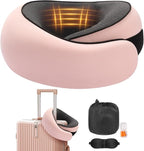 Travel Neck Pillow, Memory Foam Neck Support for Airplane, Car & Office, Breathable Portable Design with Eye Mask, Earplug Holder & Carry Bag, for Women&Men