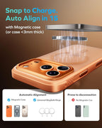 MOMAX (2026 NEW) Magnetic Portable Charger Slim 0.37", 5000mAh Qi2 Certified 15W Fast Charging Power Bank iPhone Air MagSafe Battery Pack Designed for iPhone 17 Pro Max/17 Pro/Air/16/15/14/13/12