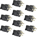 Ceptics Denmark Travel Power Plug Adapter Accepts USA NEMA 5-15R - ETL Certified - Industrial Grade (IG-20-10PK)