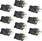 Ceptics Denmark Travel Power Plug Adapter Accepts USA NEMA 5-15R - ETL Certified - Industrial Grade (IG-20-10PK)