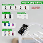 TOP-UP 3 in 2 USB C Cable for Apple Watch Charger (4FT/1.2M) – Fast Multi Charging Travel Cable Compatible with iWatch Ultra 2/SE 2/Series 11–1, iPhone 17/16/15 Series, iPad, AirPods