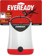 Eveready LED Camping Lantern X-250, Bright Tent Lights, Rugged Water Resistant LED Lanterns, 100 Hour Run-time, Red and Black